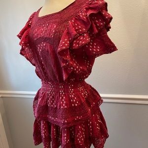 BoHo Hippie love shack fancy ruffle and lace top.